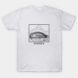 sydney line art illustration white background T-Shirt